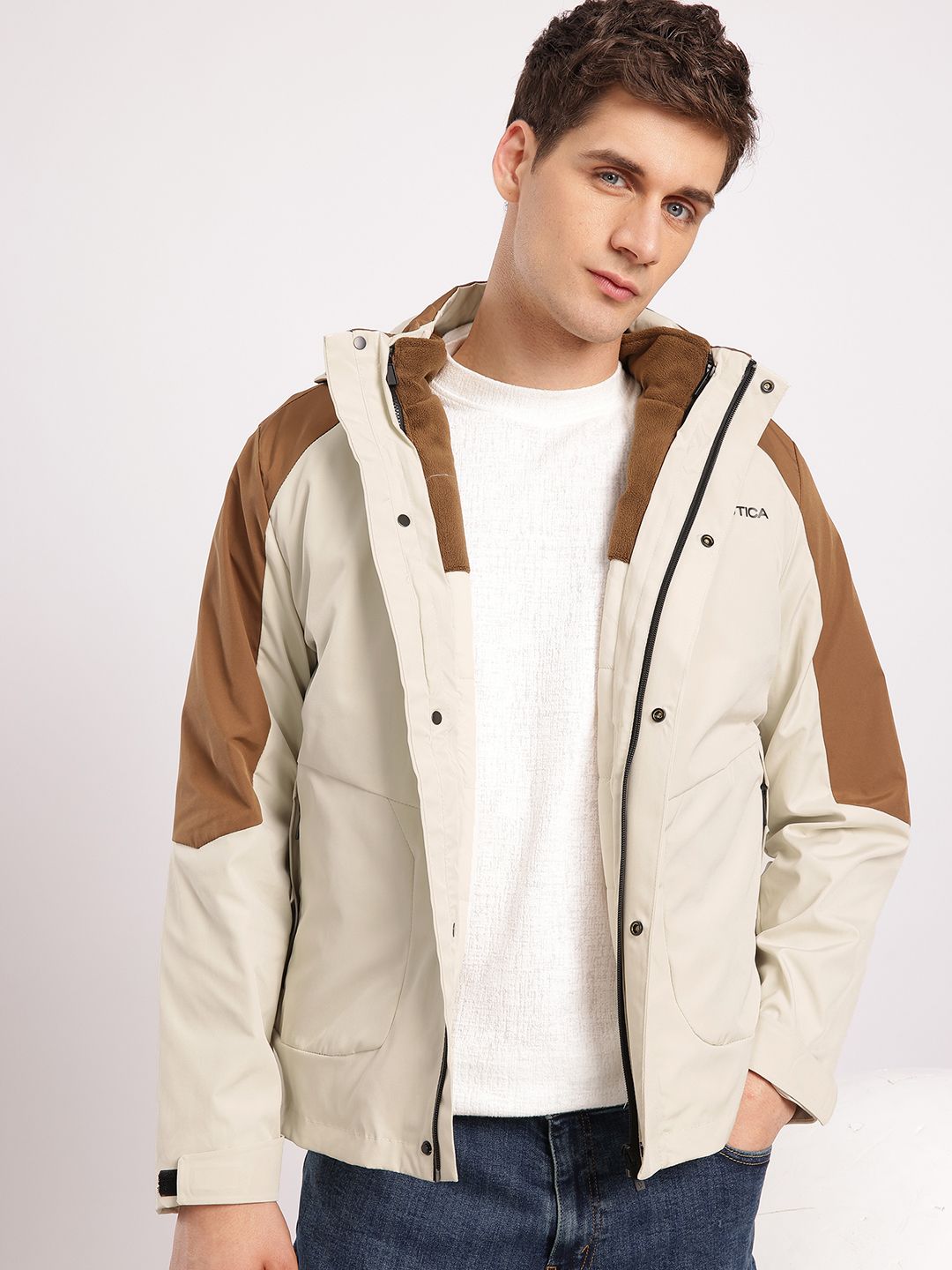 Nautica Colourblocked Detachable Hood Tailored Jacket