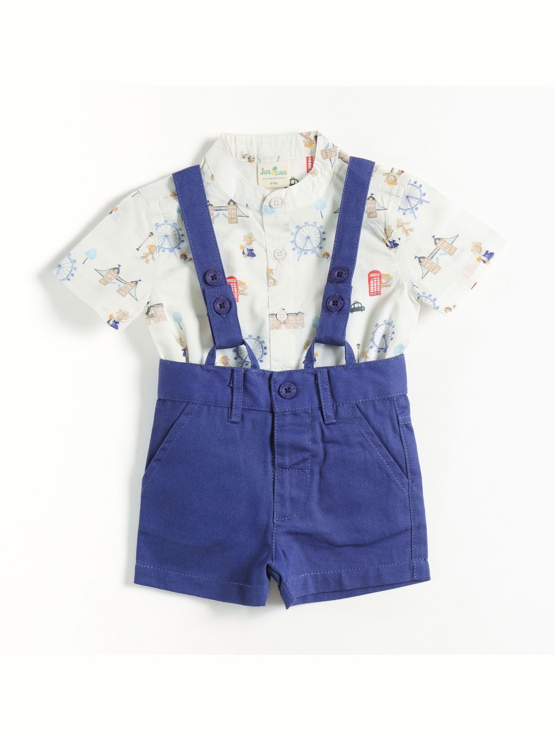 JusCubs Boys Printed Shirt with Shorts