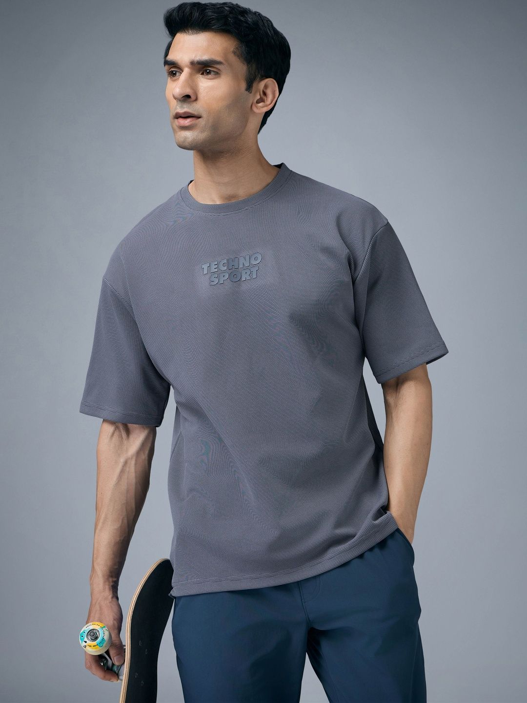 Technosport Men Typography Antimicrobial T-shirt