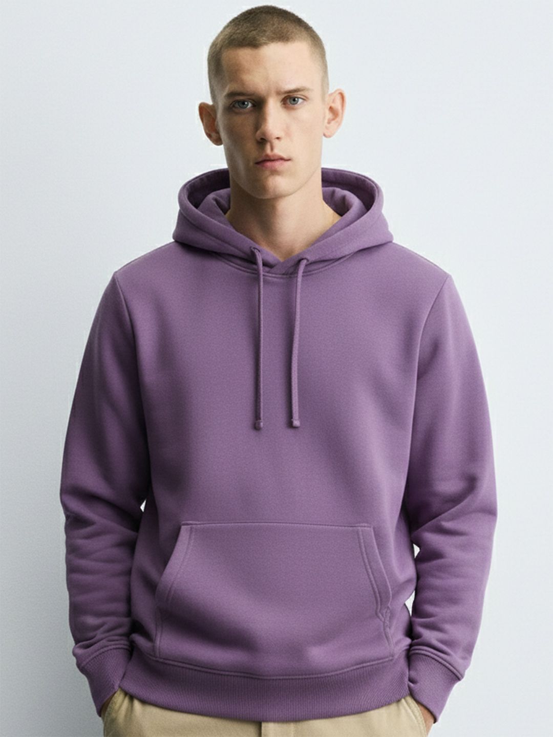 HIGHLANDER Men Purple Hooded Sweatshirt