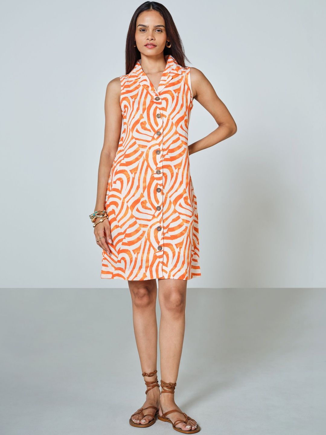 AND AND Print Fit & Flare Dress