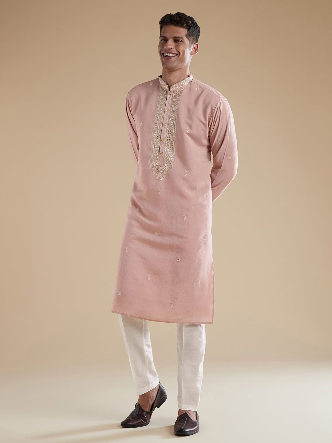 KALKI Fashion KALKI Fashion Men Ethnic Motifs Embroidered Regular Thread Work Kurta with Trousers