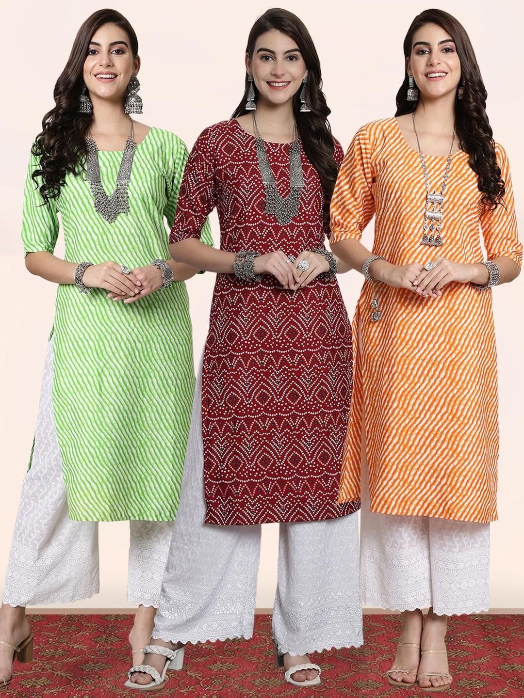popmantra Women Ethnic Motifs Printed Crepe Kurta