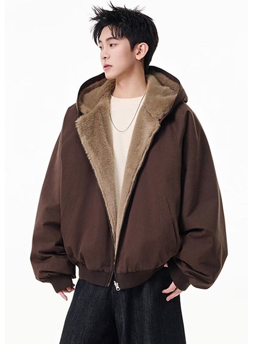 HERE&NOW Men Reversible Bomber Jacket