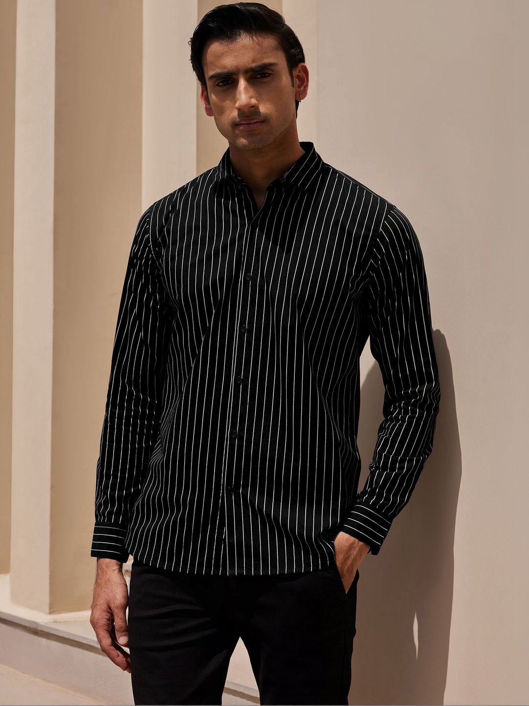Zeyo Men Men Relaxed Striped Casual Shirt