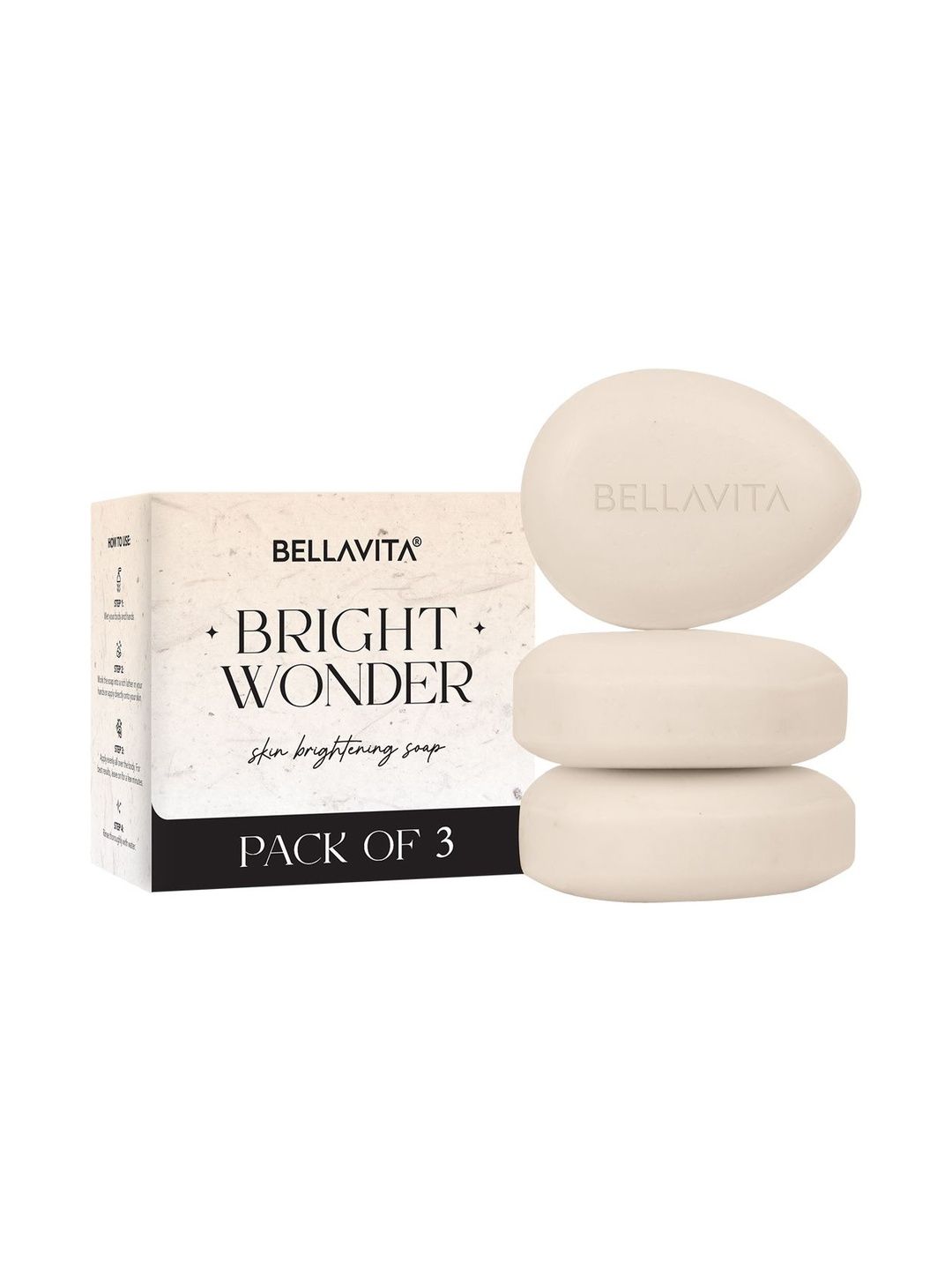 Bella Vita Organic Set of 3 Bright Wonder Brightening Soap with Kojic Acid - 100 g each
