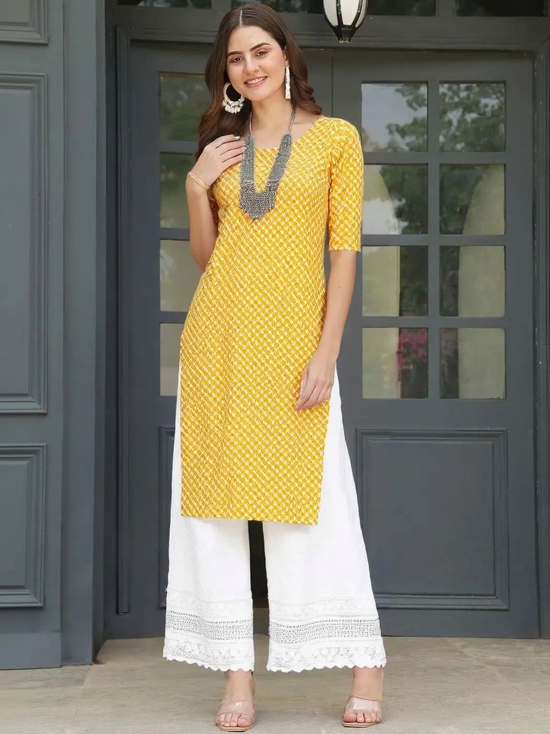 popmantra Women Ethnic Motifs Printed Crepe Kurta