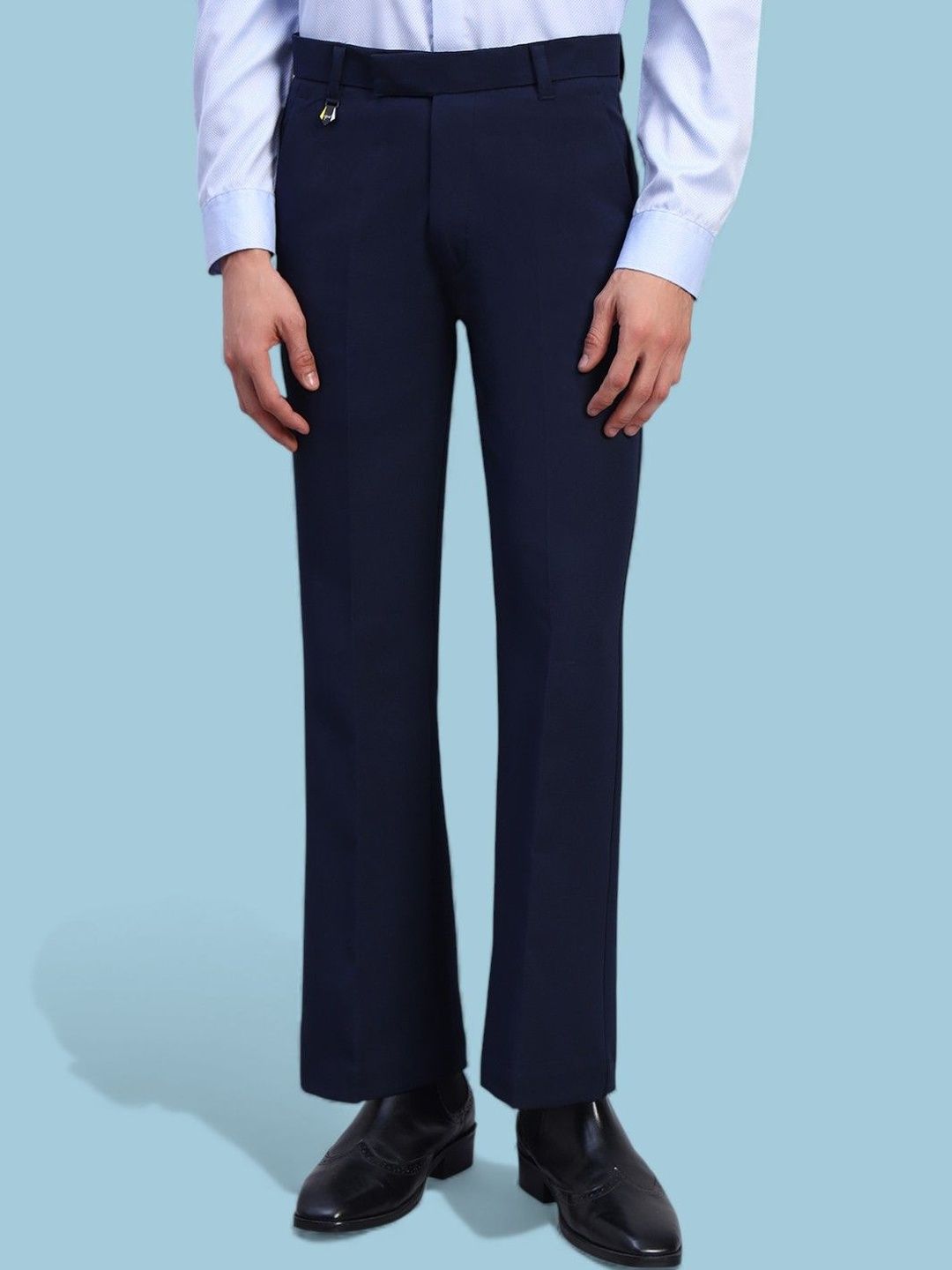 AXNIS Men Relaxed Straight Leg Wrinkle Free Trousers