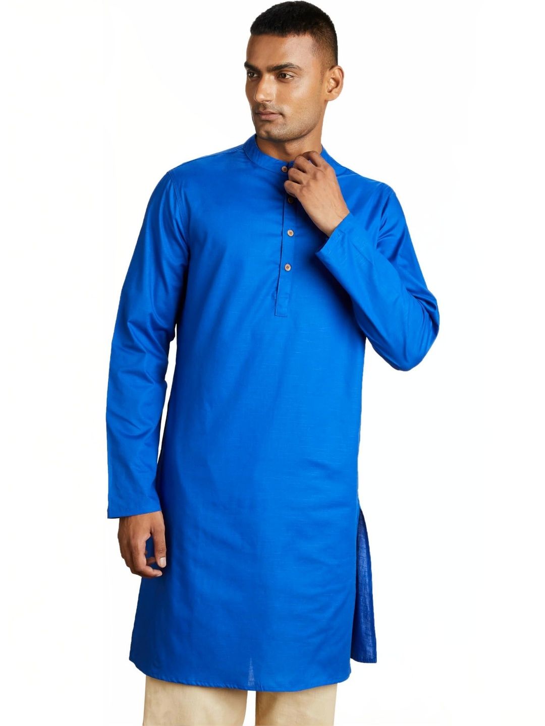 ALMORA Men Flared Sleeves Thread Work Handloom Kurta
