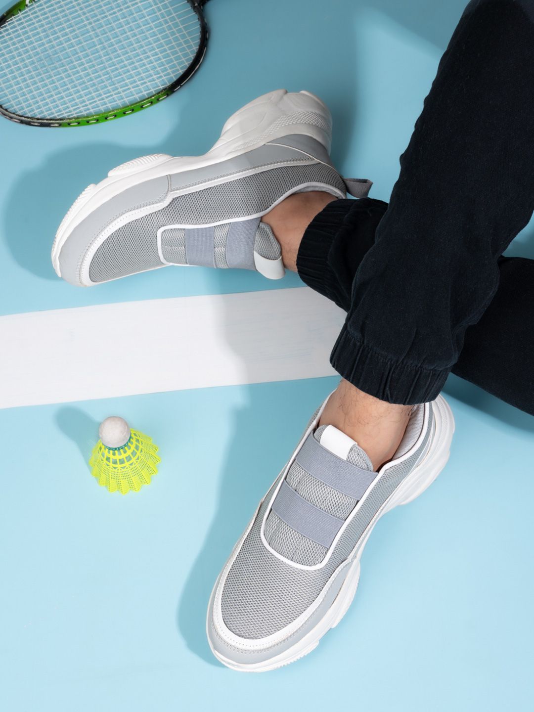 SNEAKLAB Men Slip-On Mesh Running Shoes