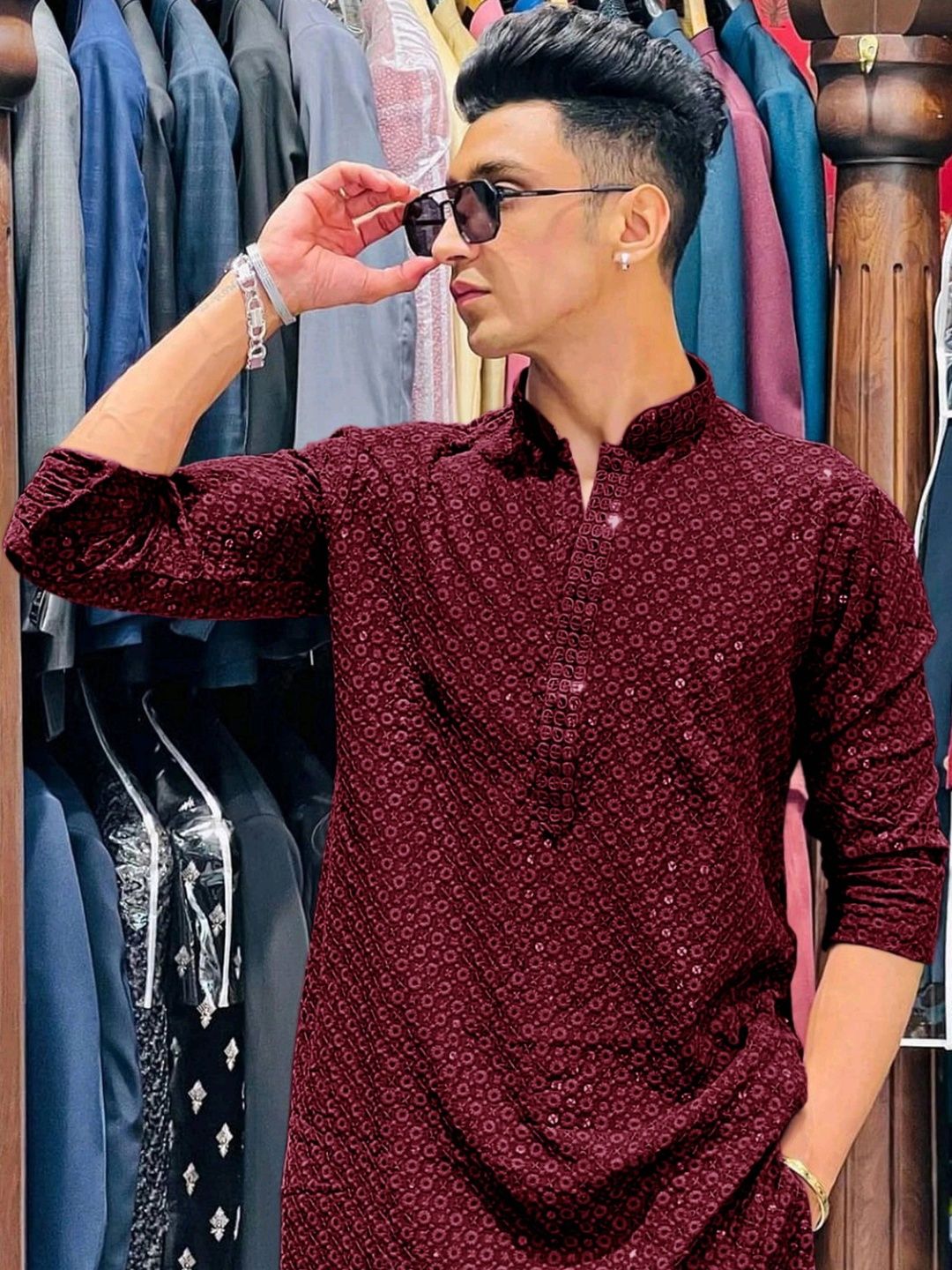 shyam enterprises Men Embroidered Handloom Kurta