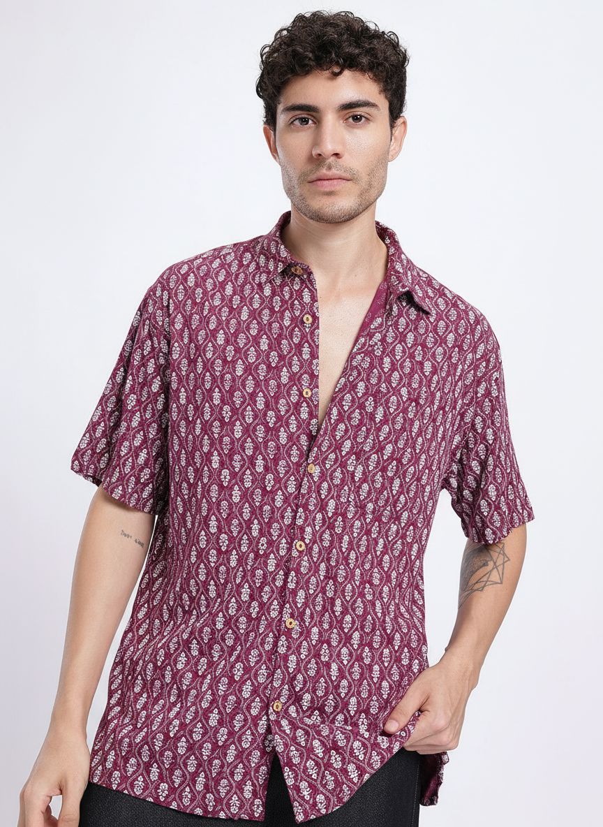 glitchez Ethnic Motifs Printed Drop-Shoulder Sleeves Relaxed Fit Shirt