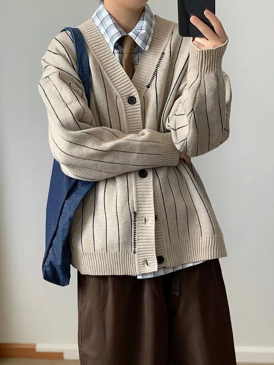 Mast & Harbour Men Striped Acrylic Knitted Jacket