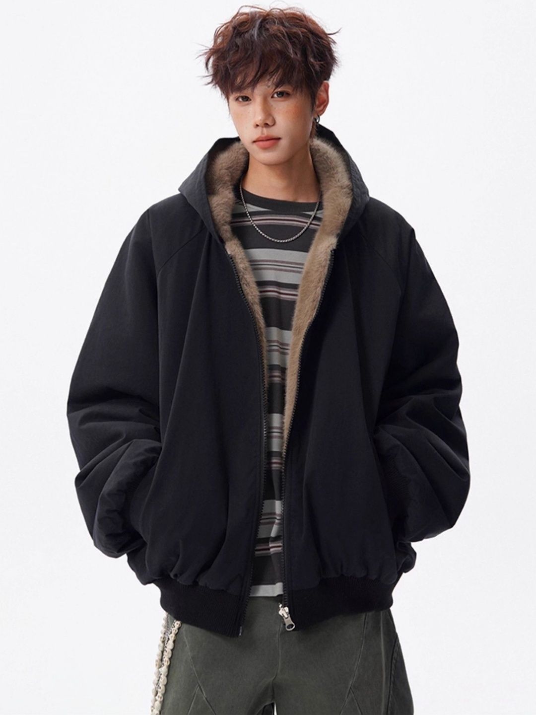 Mast & Harbour Men Woollen Reversible Puffer Jacket