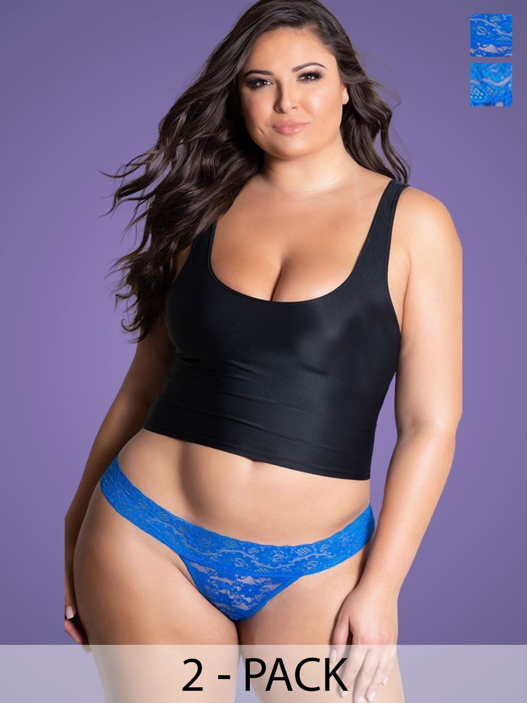 Muquam Pack Of 2 Self Design Mid Rise Thongs Briefs