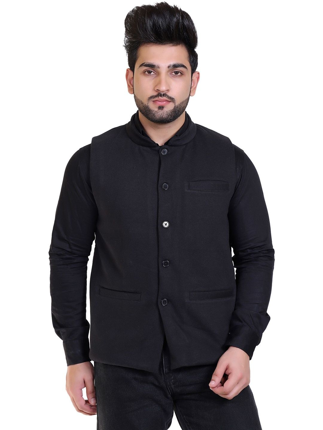 STARFOX Men Fleece Nehru Jacket