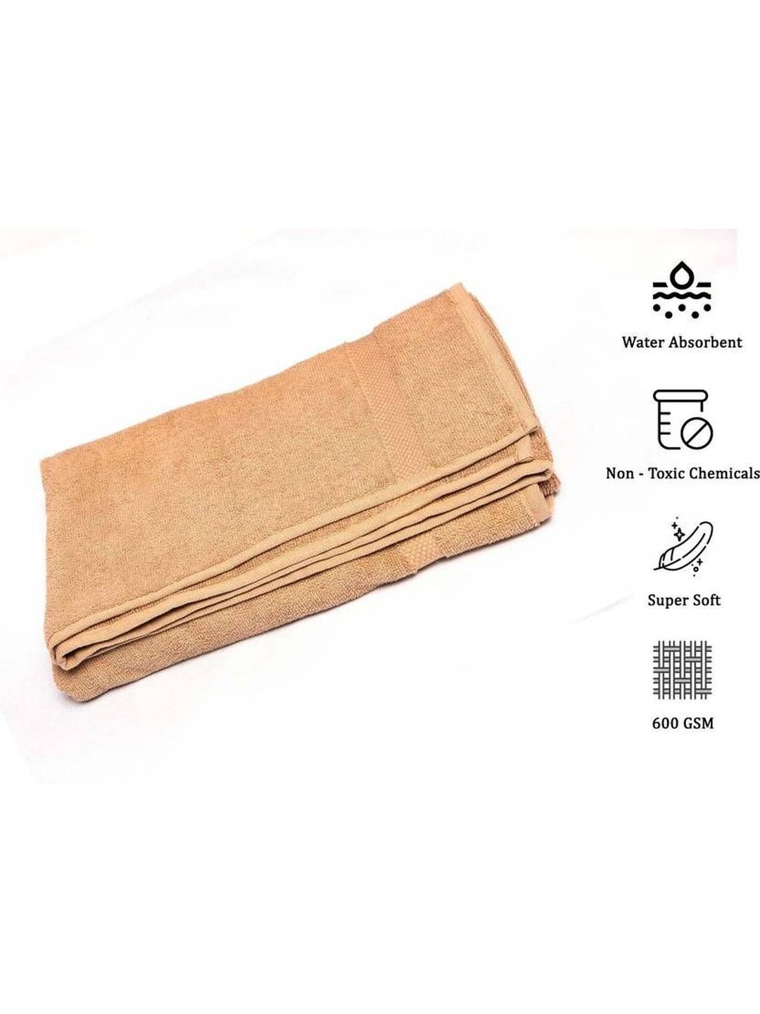 COTTON PULSE Tan Terry 600 GSM Bath Towel