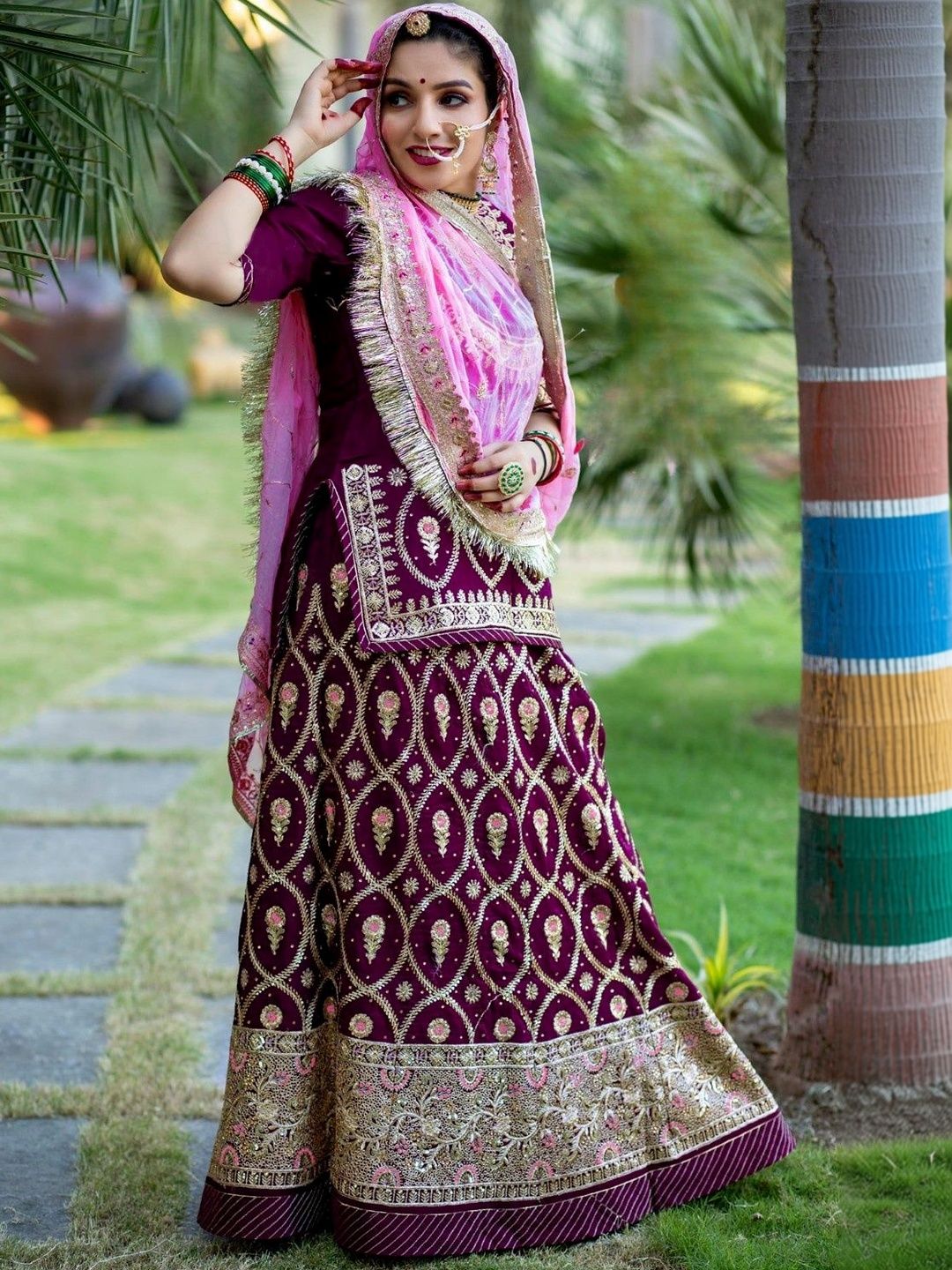 KALYANI TEXTILE Embroidered Semi-Stitched Lehenga & Blouse With Dupatta