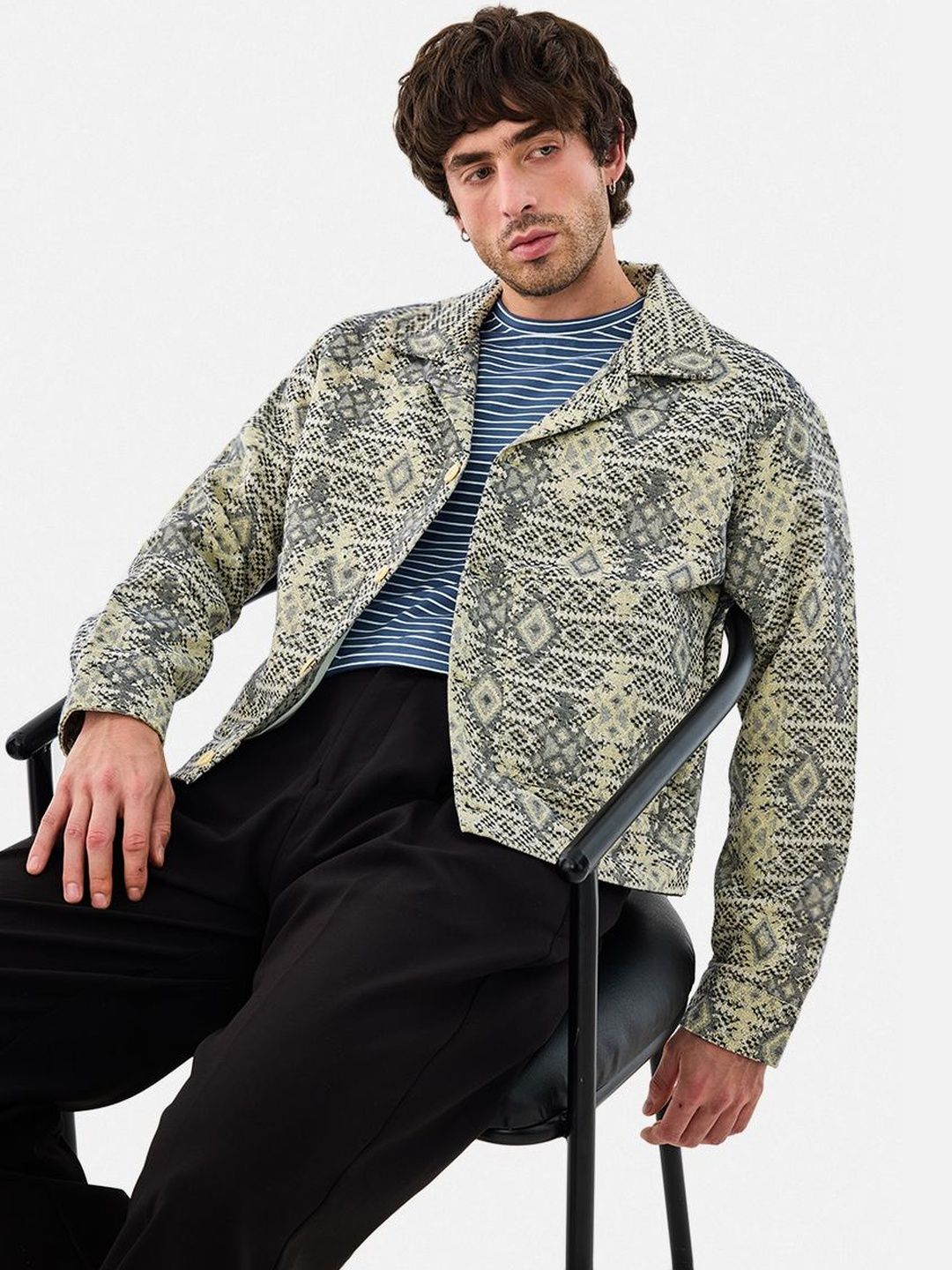 Snitch Light Yellow Geometric Jacket