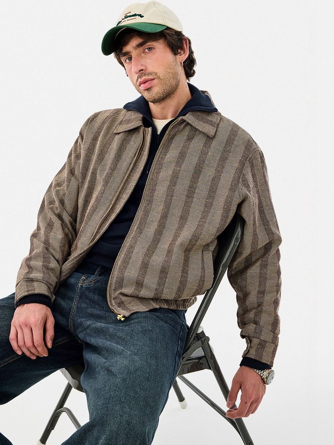 Snitch Brown Stripes Jacket