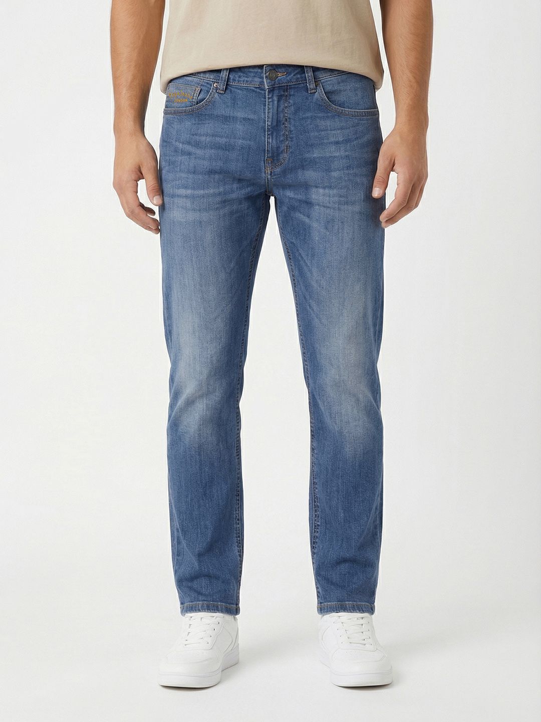 Pepe Jeans Men Slim Fit Low-Rise Heavy Fade Stretchable Jeans