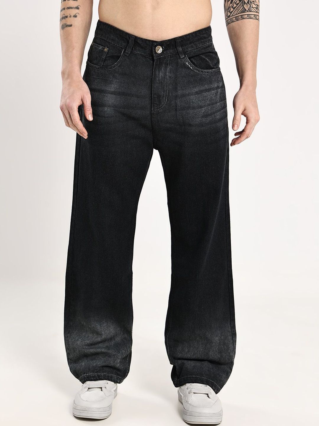 Hence Men Loose Mid-Rise Heavy Fade Jeans
