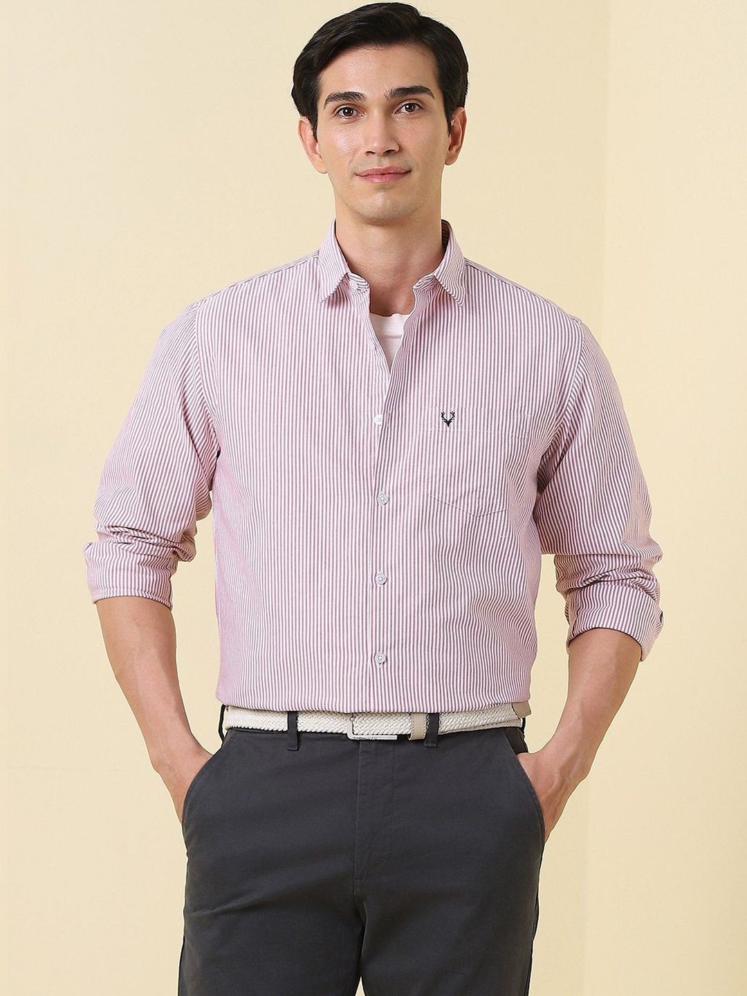 Allen Solly Men Slim Fit Striped Casual Shirt