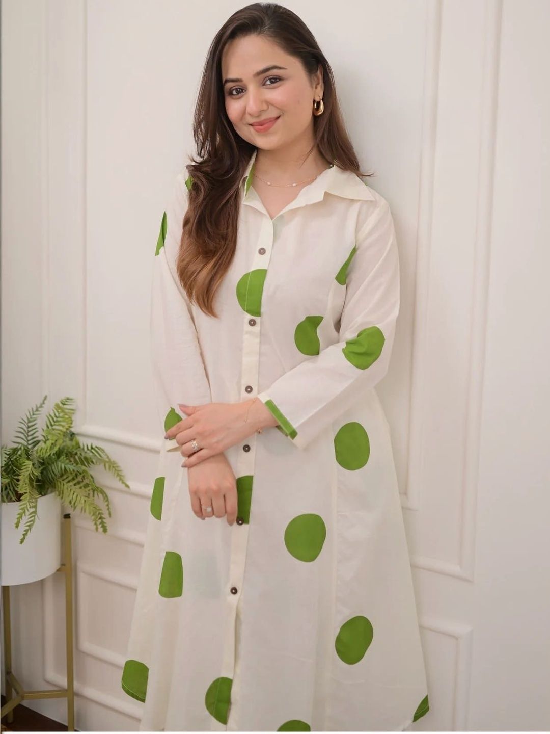 LERIYA FASHION Printed Shirt Collar Tunic & Trousers Co-Ords