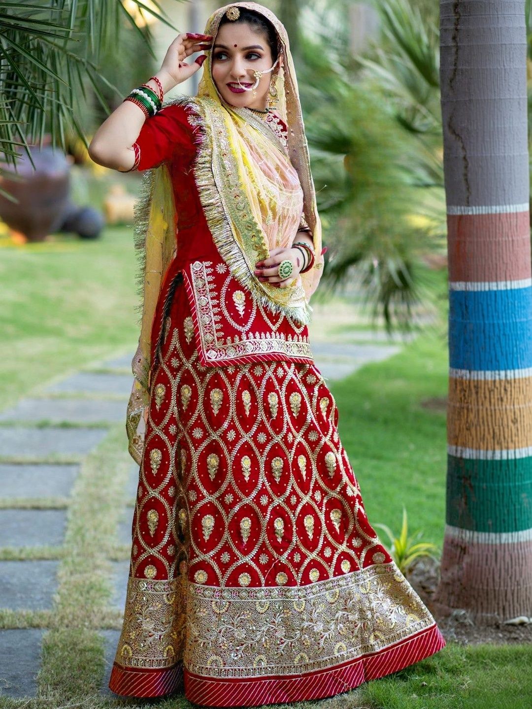 KALYANI TEXTILE Embroidered Semi-Stitched Lehenga & Unstitched Blouse With Dupatta