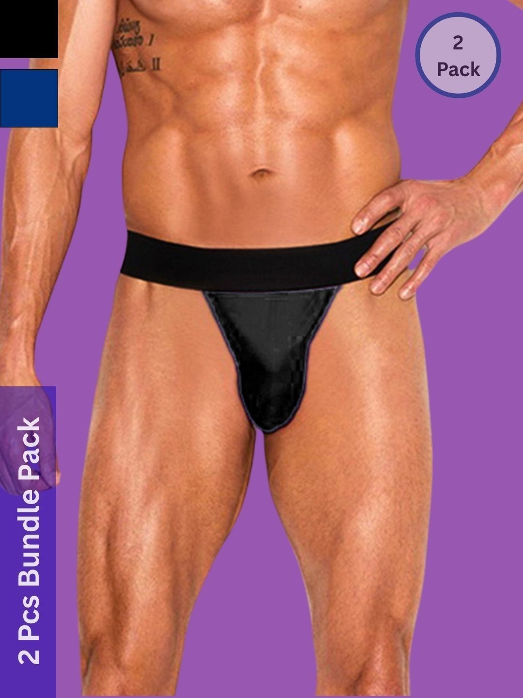 MYZA Pack of 2  Mid-Rise Thongs Briefs