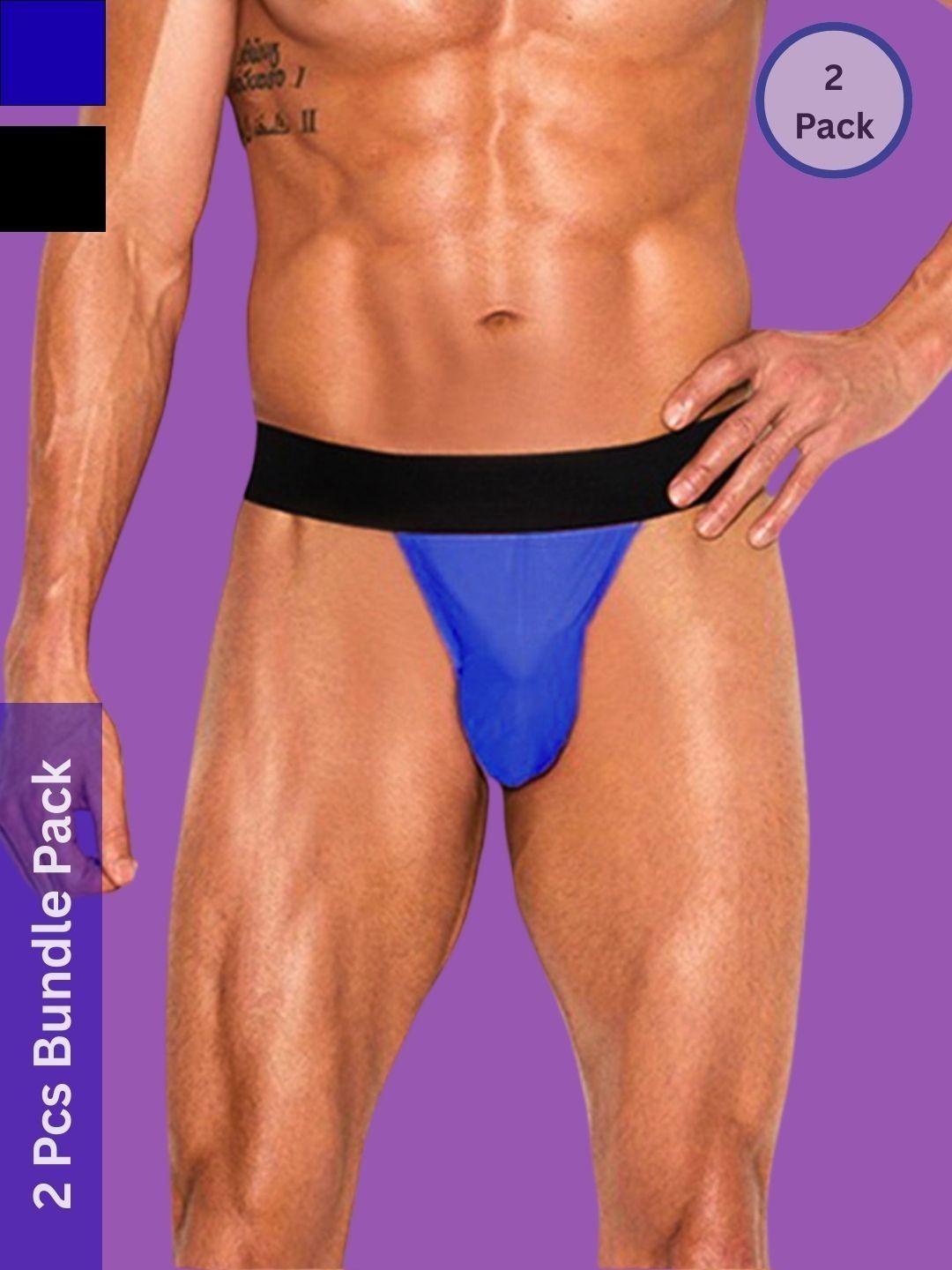 MYZA Pack of 2  Mid-Rise Thongs Briefs