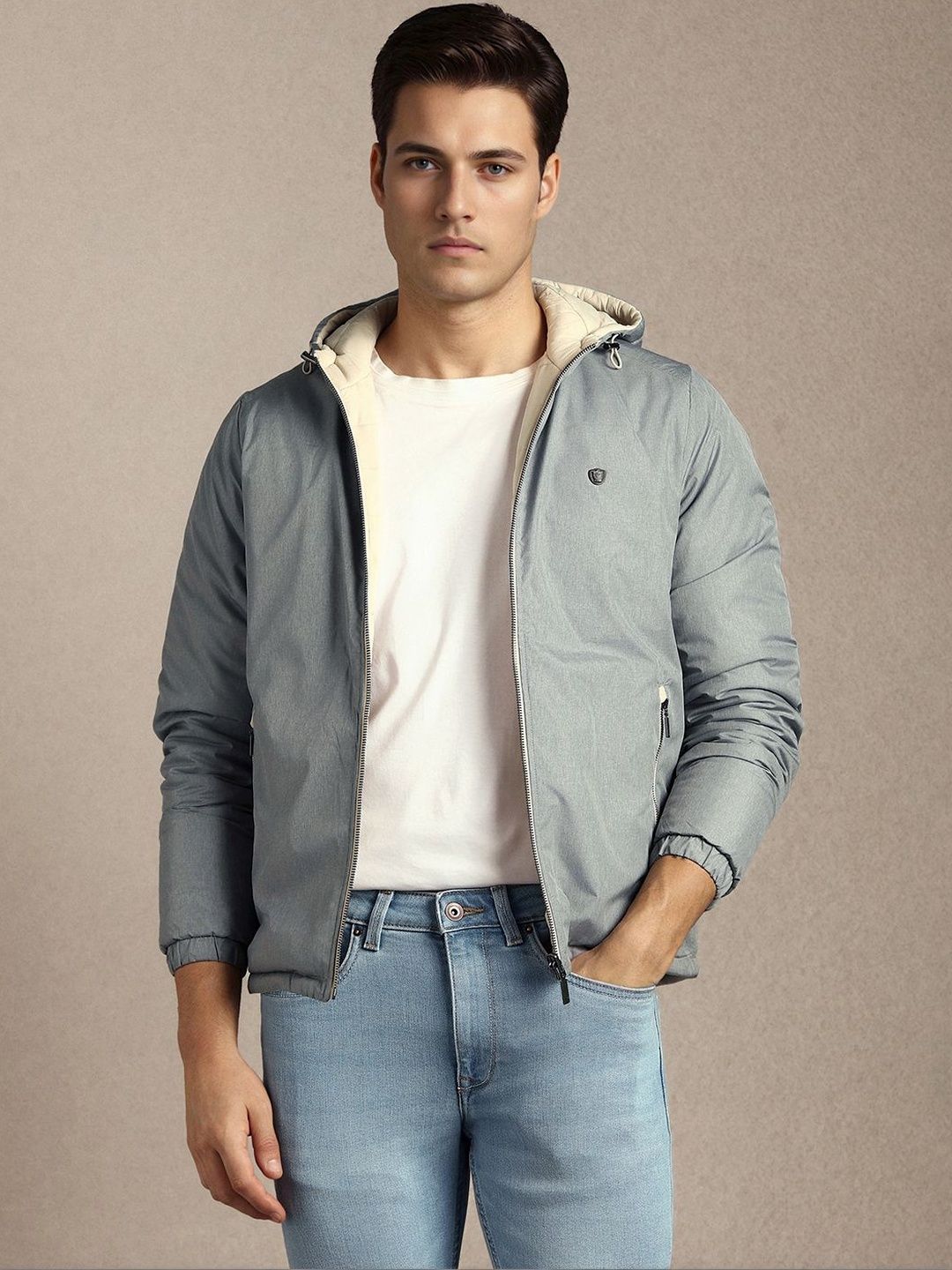 Louis Philippe Men Reversible Puffer Jacket