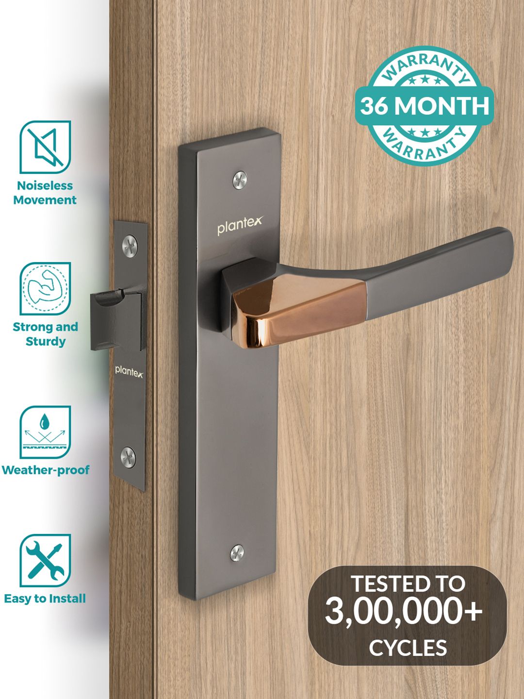 Buy Plantex Grey Bath Room Handle Lock - Door Lock for Unisex
