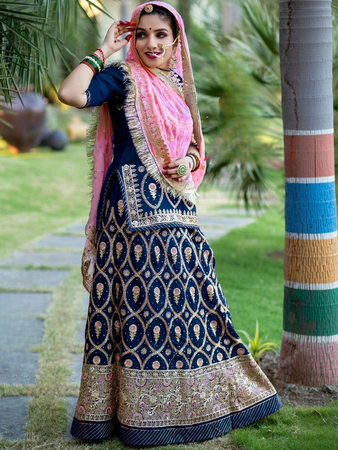 KALYANI TEXTILE Embellished Sequinned Semi-Stitched Lehenga & Unstitched Blouse With Dupatta
