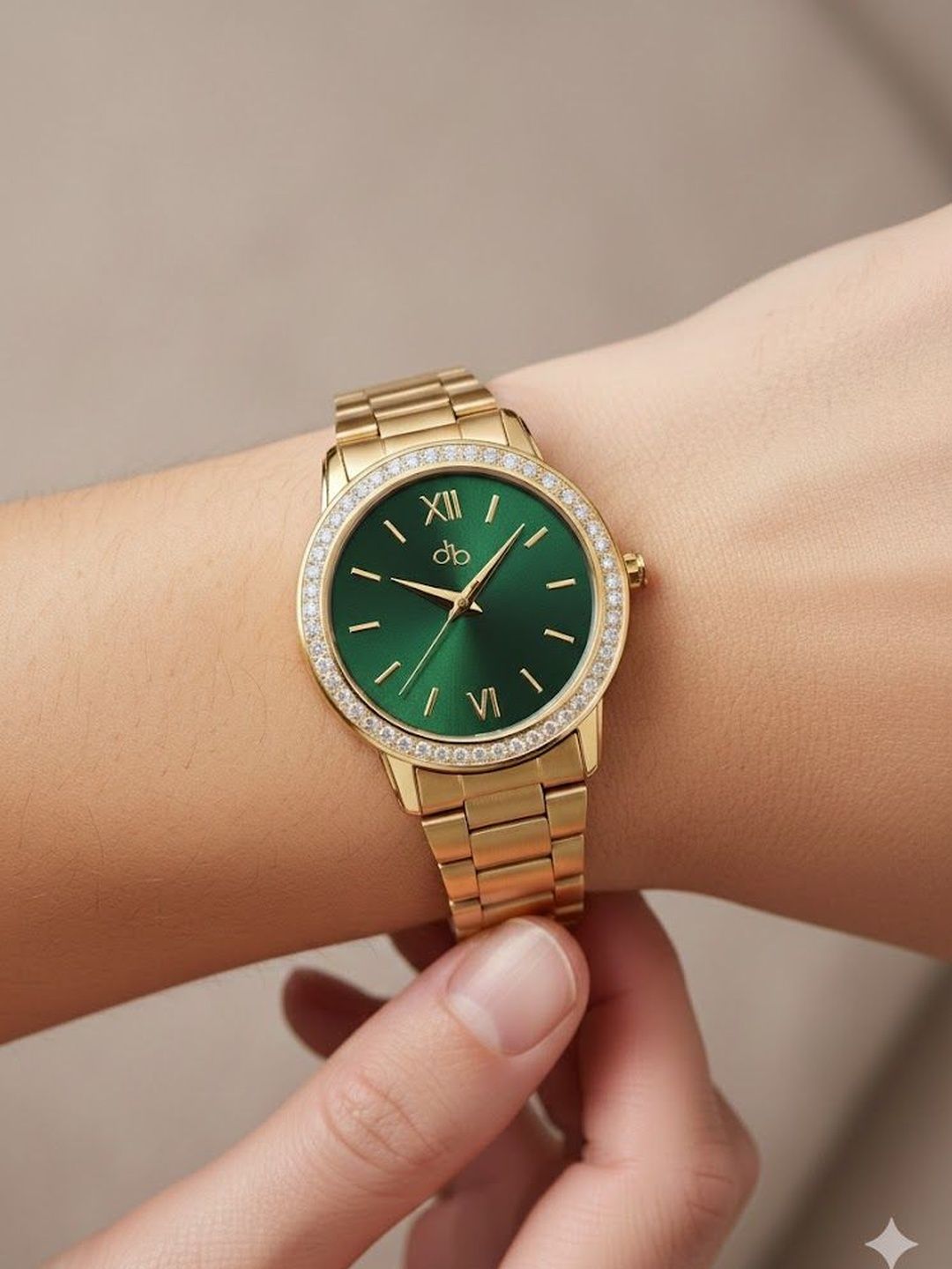 DressBerry Women Brass Dial & Stainless Steel Bracelet Style Straps Analogue Watch MFBTMLDBA14