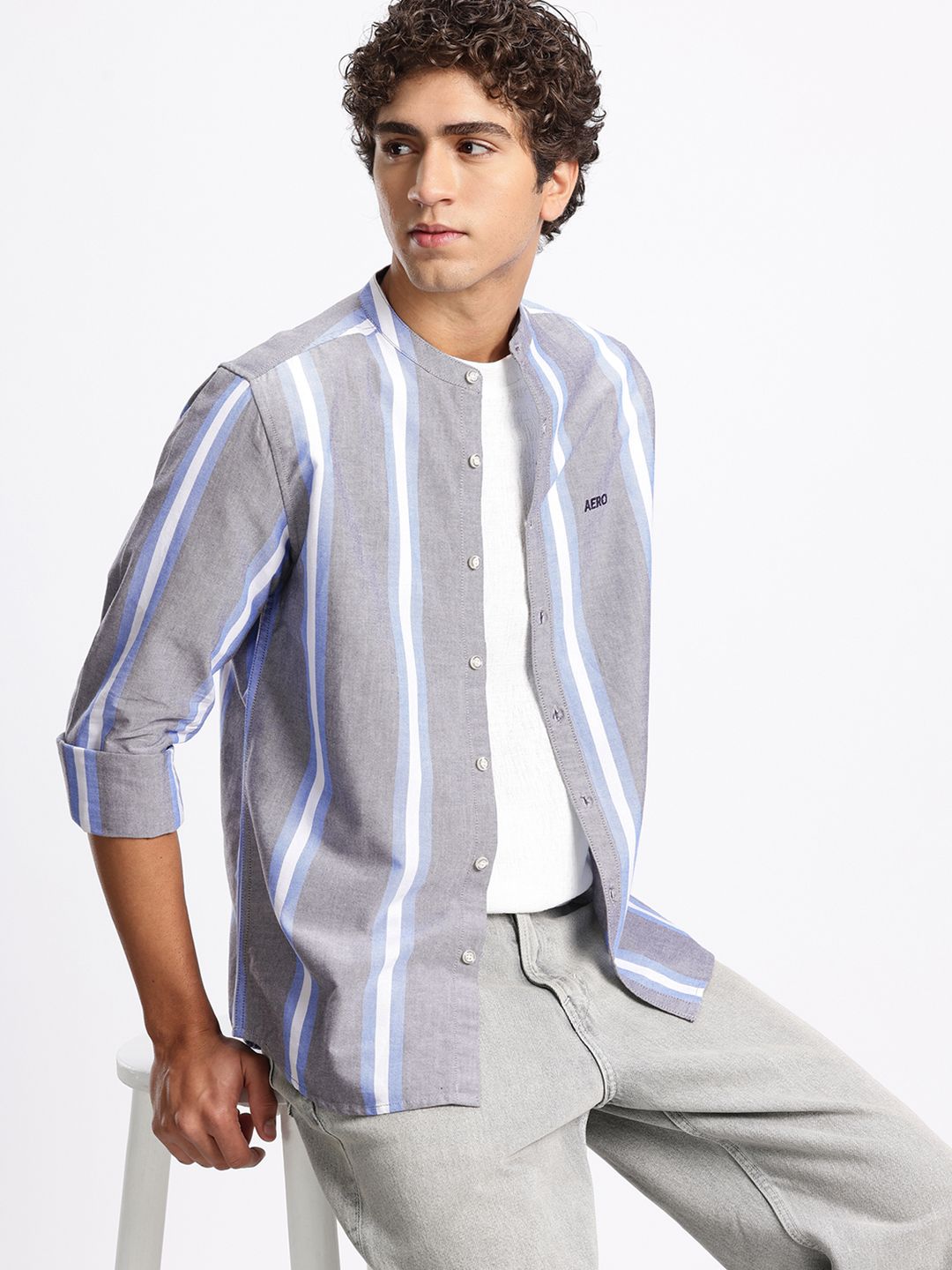 Aeropostale Striped Pure Cotton Casual Shirt