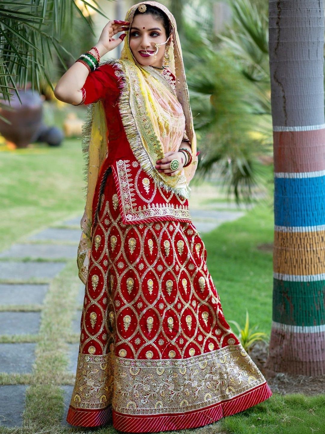 KALYANI TEXTILE Embroidered Sequinned Semi-Stitched Lehenga & Unstitched Blouse With Dupatta