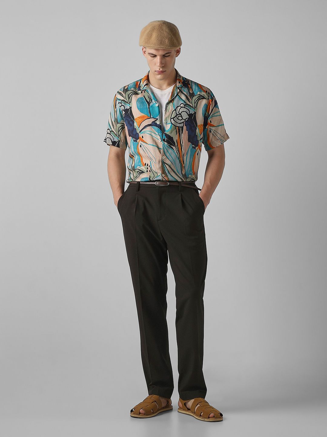 Mufti Mufti Men Relaxed Fit Abstract Printed Cuban Collar Casual Shirt