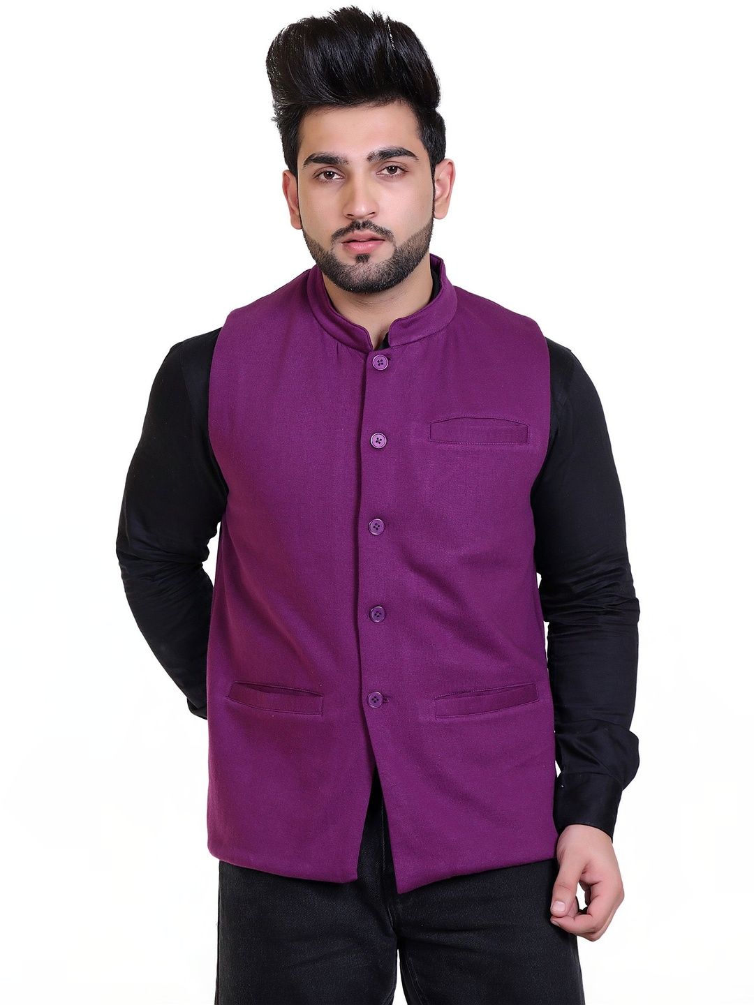 Mast & Harbour Men Fleece Woven Jacket