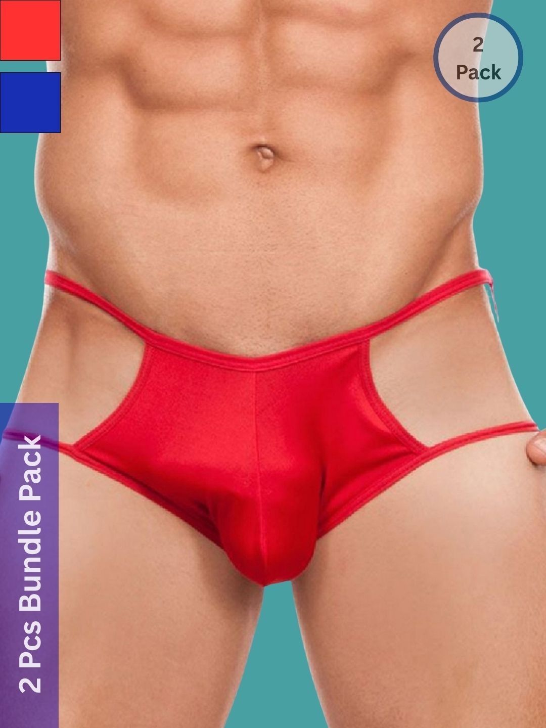 Ribald The Neech Pack of 2 Polyester Low-Rise Thongs Briefs