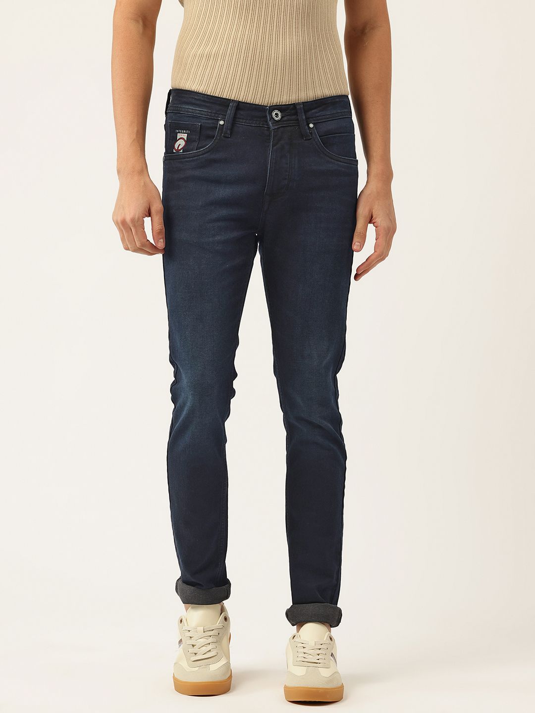 Integriti Men Skinny Fit Mid-Rise Light Fade Stretchable Jeans