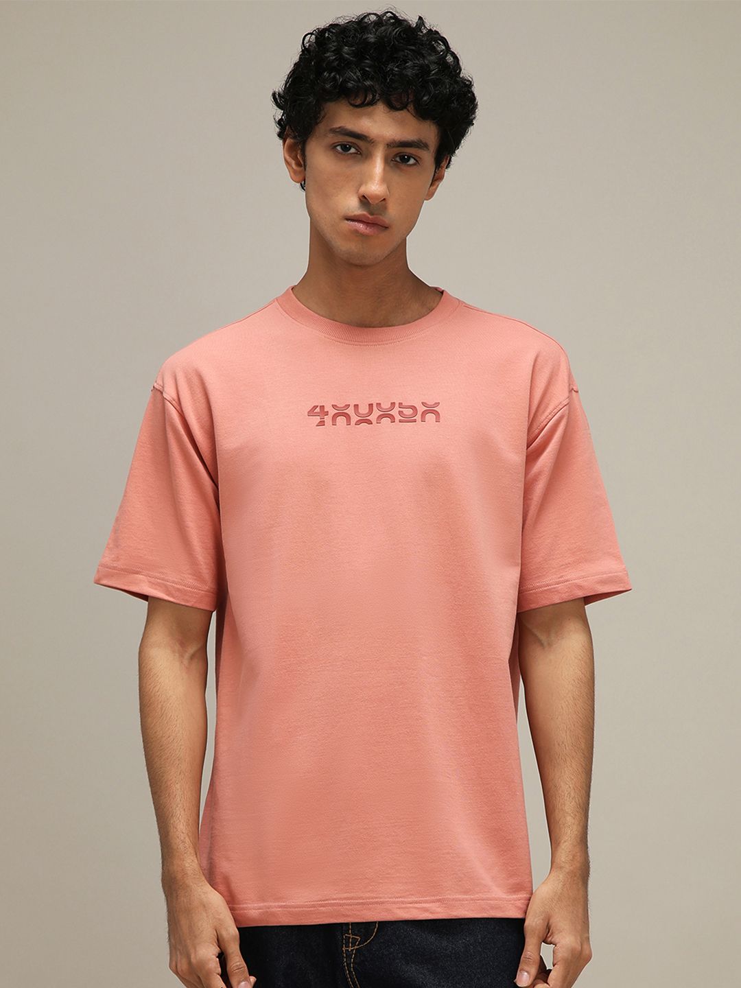 4 TRIPLE O FIVE O BY MUFTI Men Typography Extended Sleeves T-shirt