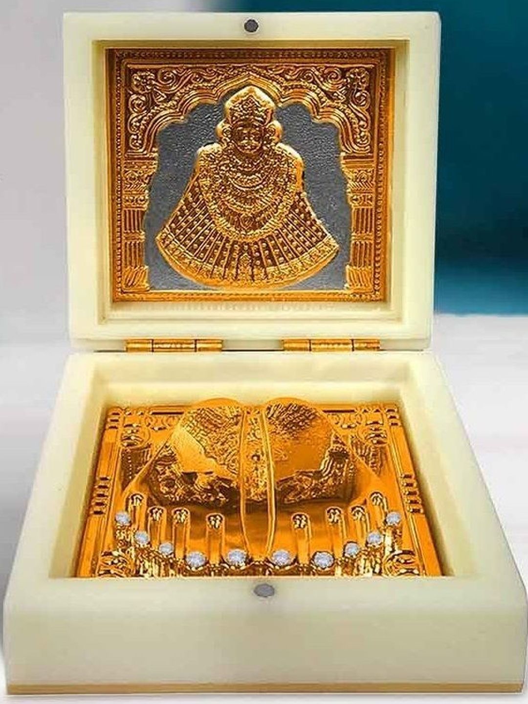 RKONECT Khatushyam Charan Paduka Chowkie Pooja Essentials