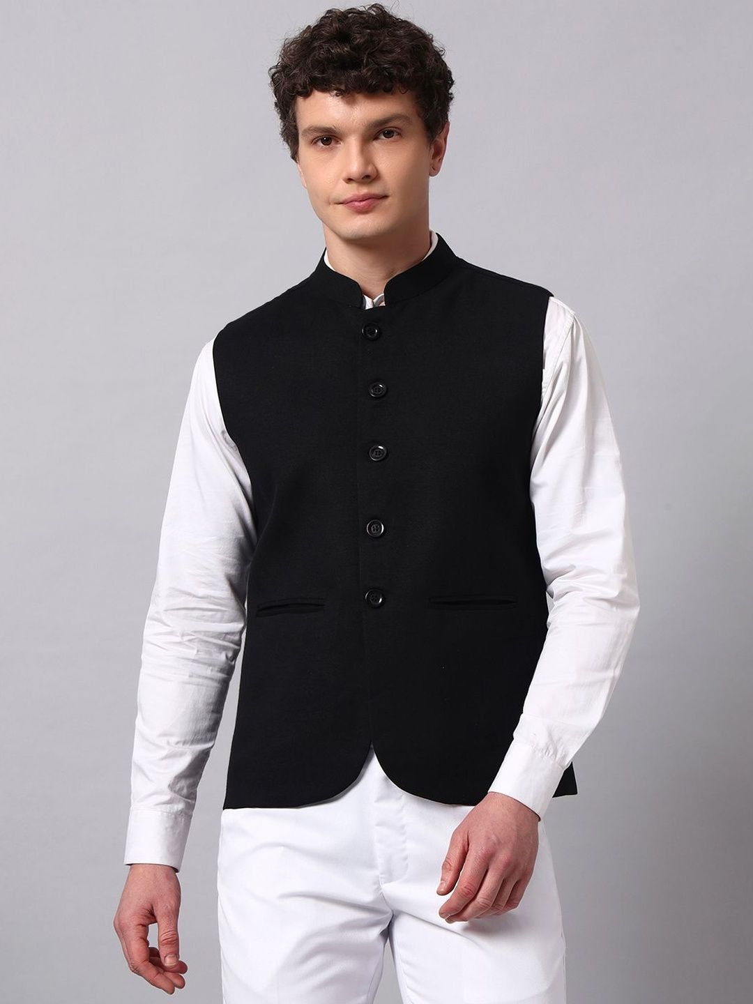 NATURE CRAFT Woven Nehru Jackets