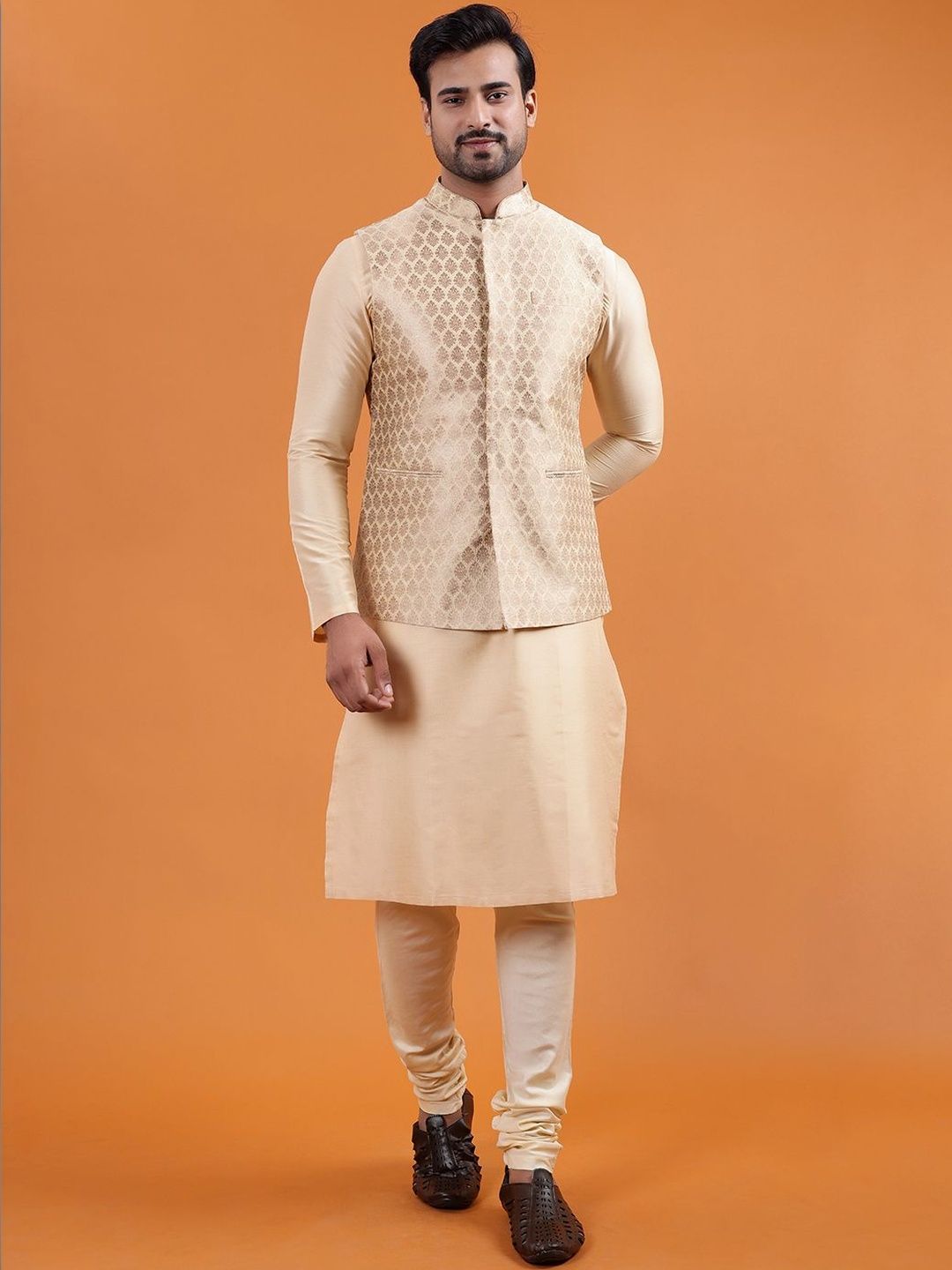 ZOIS Woven Design Sleeveless Nehru Jacket