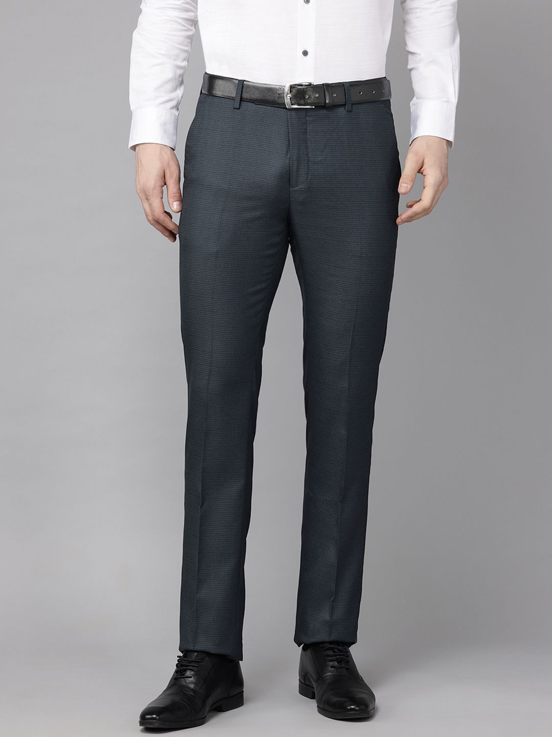 Arrow Men Checked Self Design Tailored Fit Formal Trousers