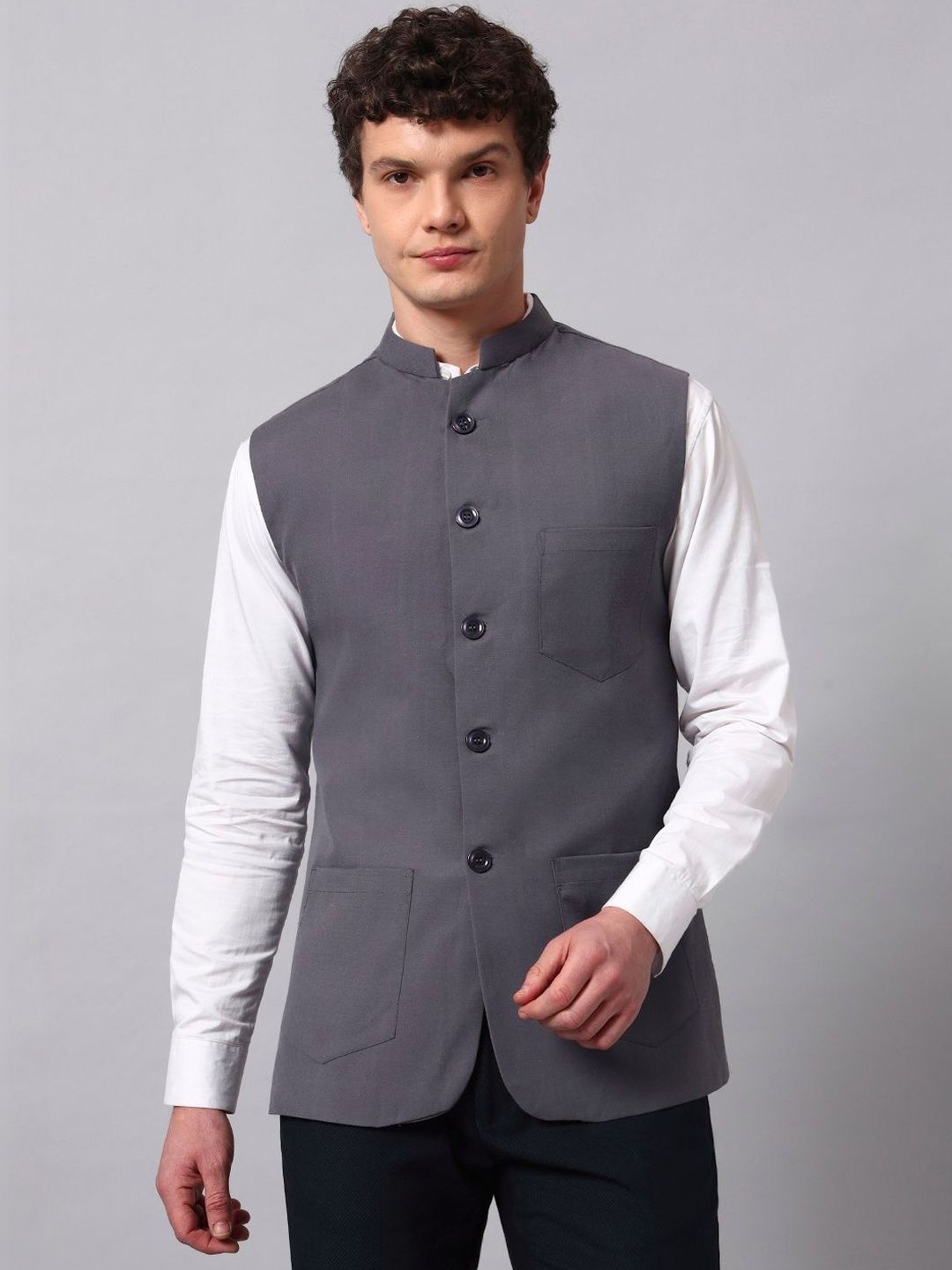 NATURE CRAFT Woven Nehru Jackets