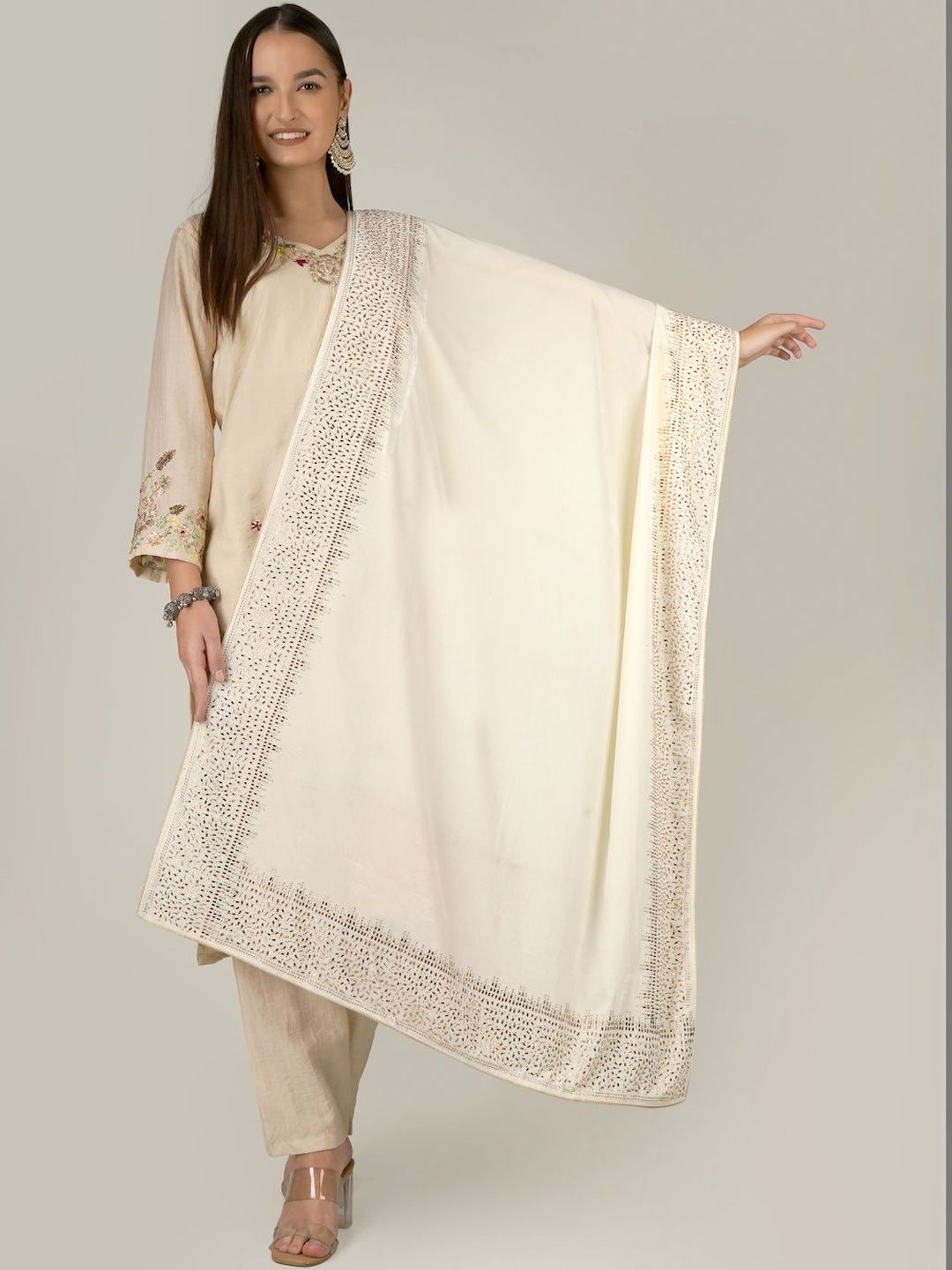 A R SILK DUPATTA HUB Velvet Dupatta with Mukaish