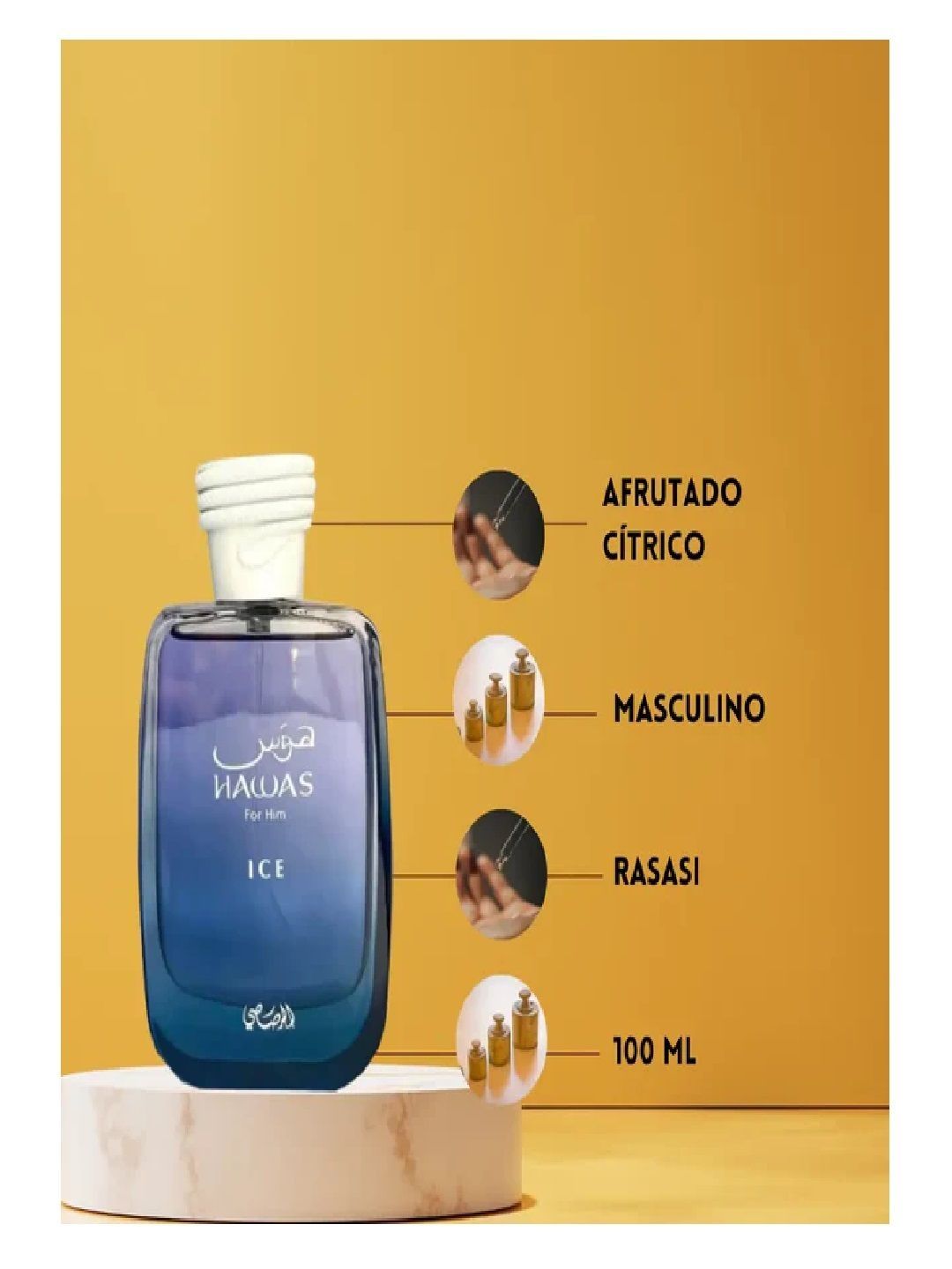 Buy Rasasi Men Hawas Ice Long Lasting Eau de Parfum - 100 ml