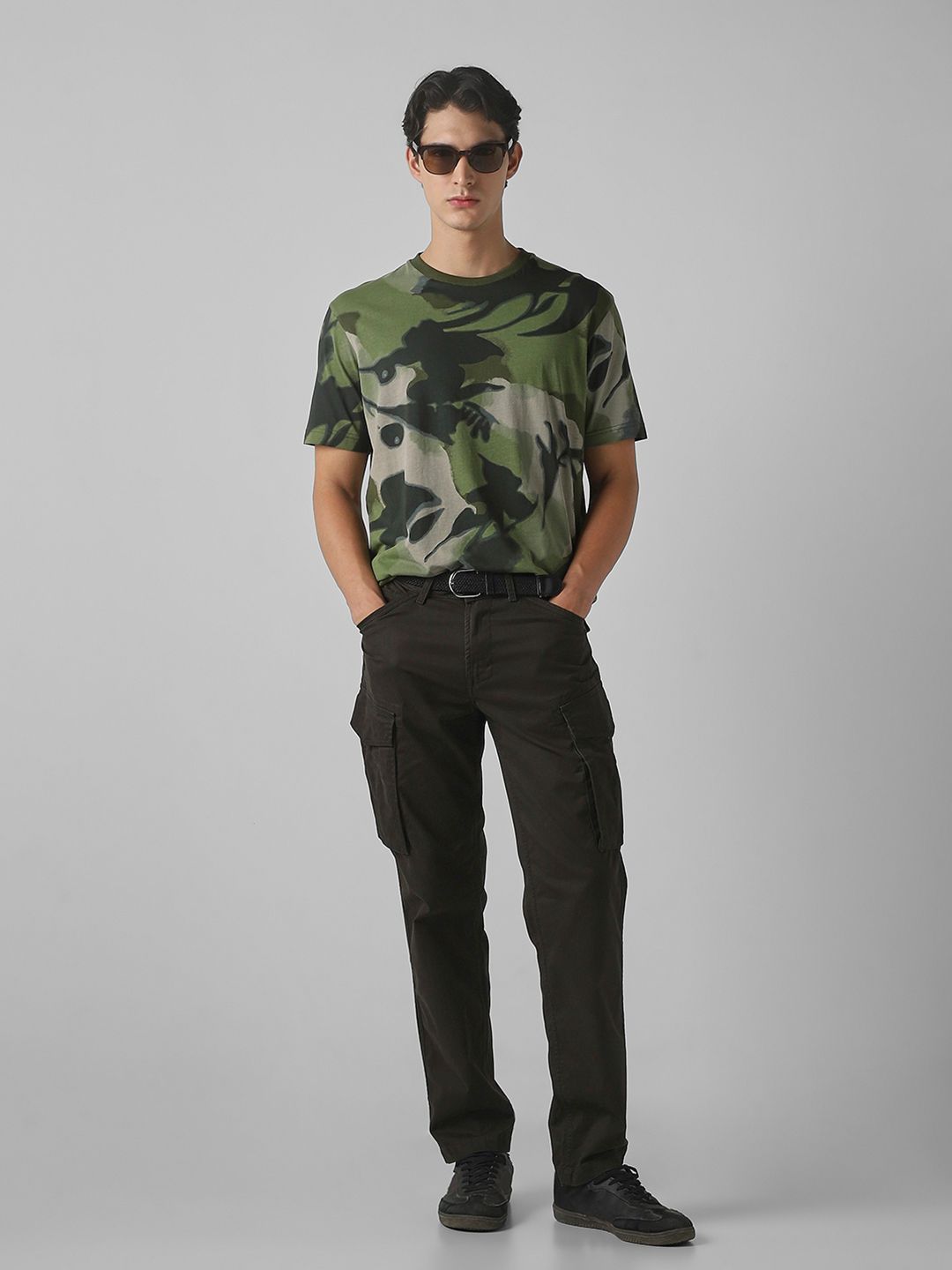 Mufti Men Camouflage Printed Round Neck Cotton T-shirt